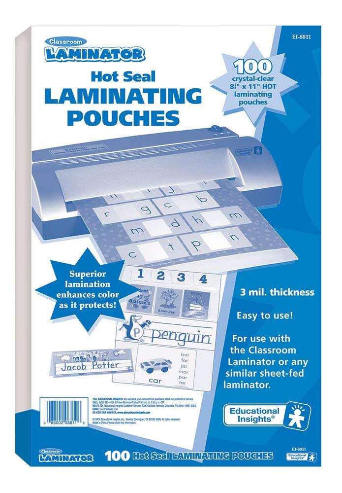 Classroom Laminator Hot Laminating Pouches (8.5" x 11")