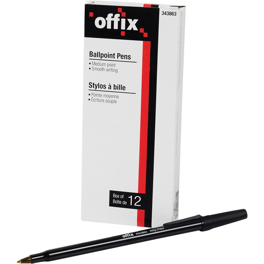 Ballpoint Pens - Black - Pack of 12