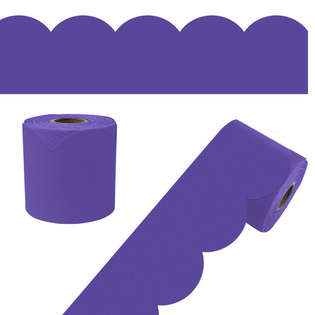 65' Deep Purple Rolled Scalloped Bulletin Board Trim