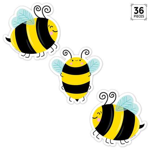 Bees 3" Designer Cut-Outs - 36 Pieces