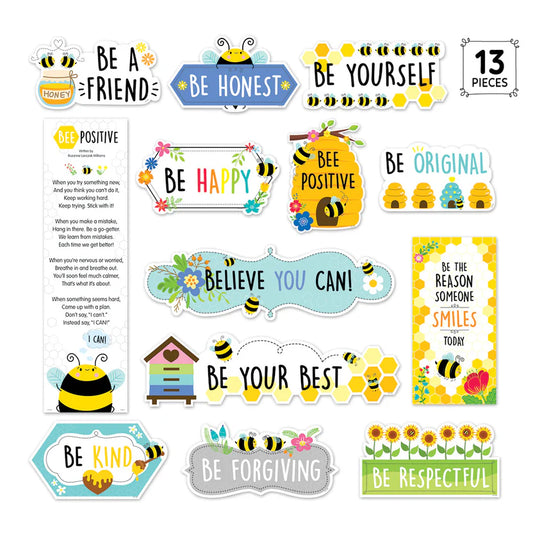 Busy Bees Bee Positive Mini Bulletin Board Set - 13 Pieces
