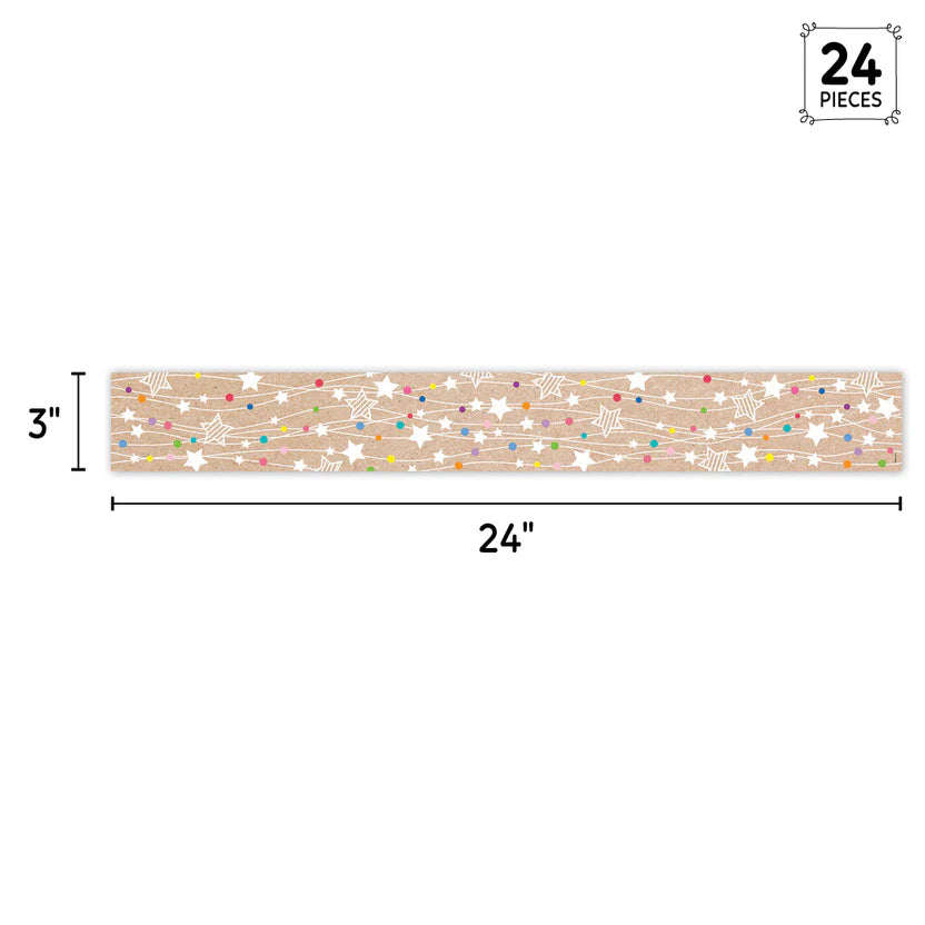 Krafty Pop Colourful Kraft Stars on Strings EZ Border Trimmers - 24"