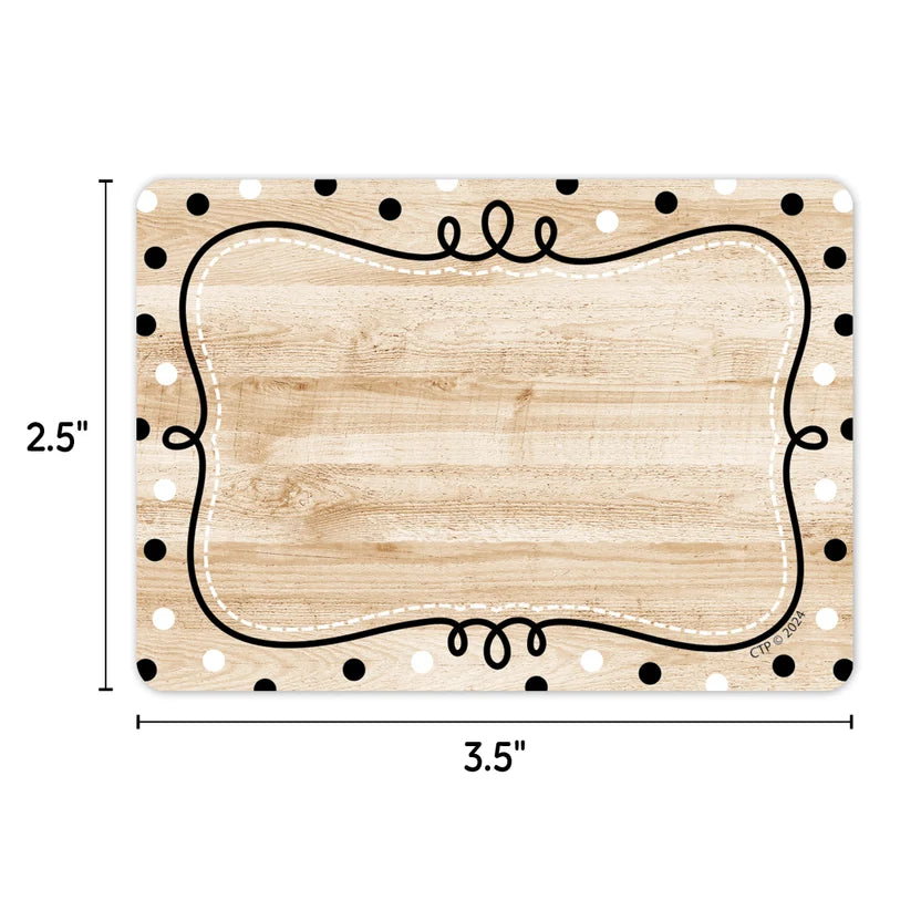 Loop-de-Dots on Wood Labels