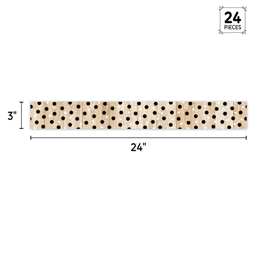 Polka Dots on Wood EZ Border Trimmers - 24"