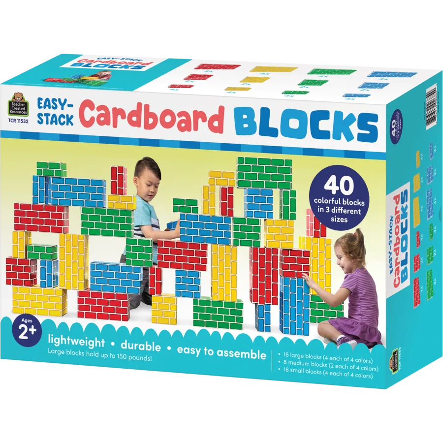 Easy-Stack Cardboard Blocks - 40 pieces