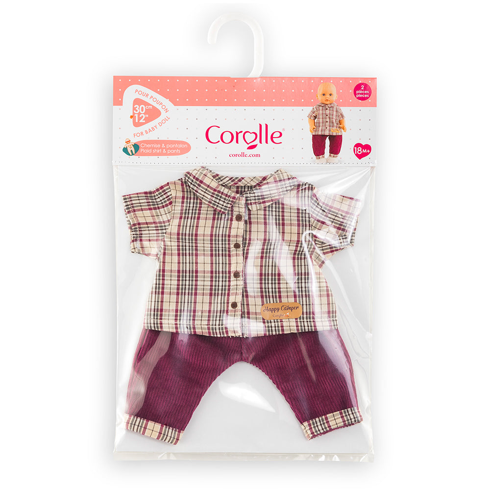 Plaid Shirt & Pants for 12" Doll