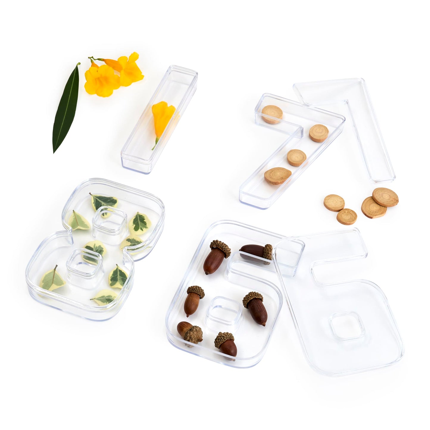 Loose Parts Number Trays - 10 Pieces