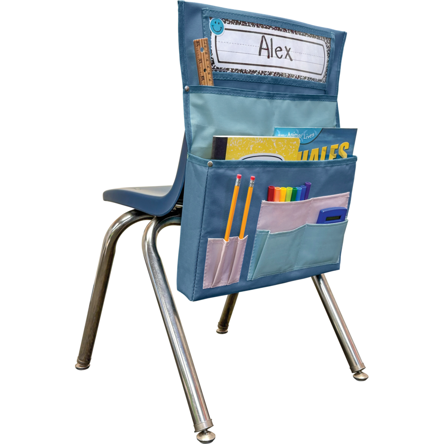 Pochette de chaise bleu et gris – Pour chaises de taille standard