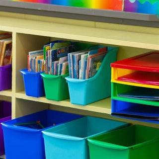 Small Book Bin - Assorted Colours - Set of 6