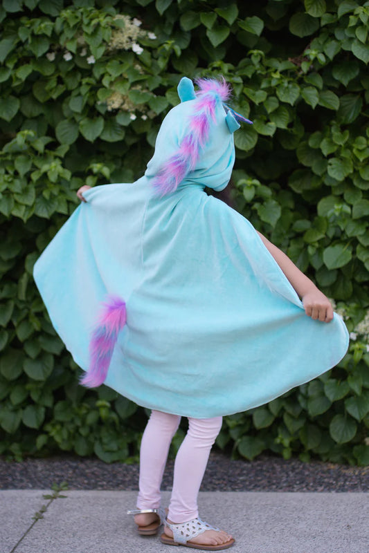 Rainbow Reversible Unicorn Dragon Cape Costume