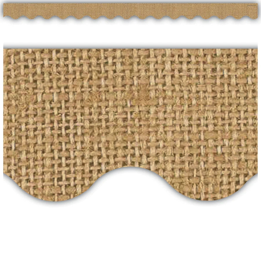 Bordure festonnée en toile de jute