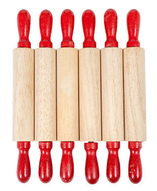 6 Mini Wooden Rolling Pins