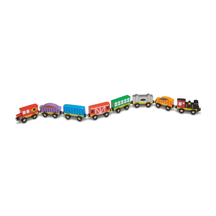 Wooden Train Cars - Set of 8