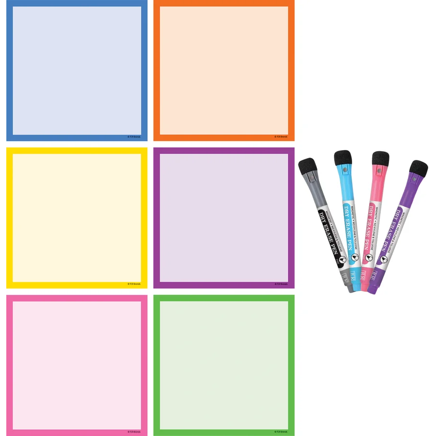 Colorful Dry-Erase Magnetic Square Notes