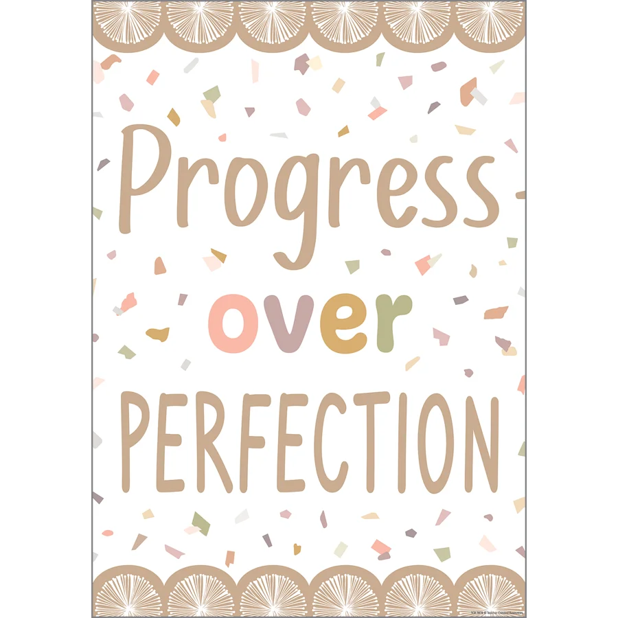 Progress Over Perfection Positive Poster