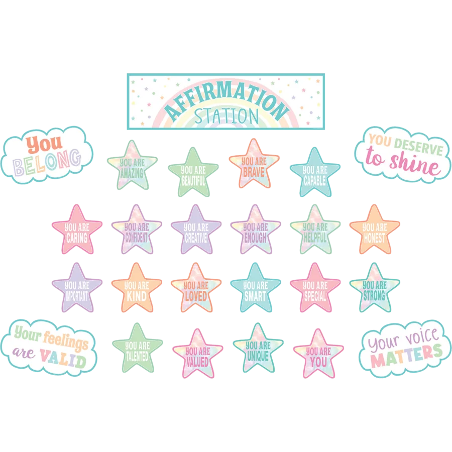 Pastel Pop Positive Affirmations Mini Bulletin Board