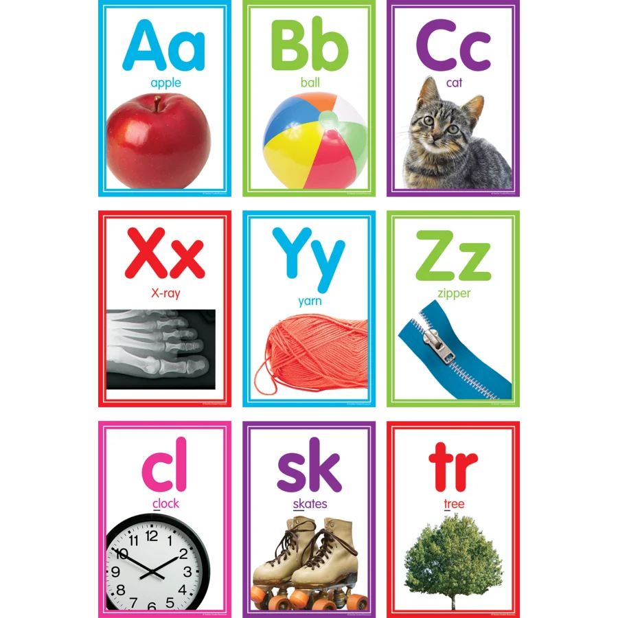 Colorful Photo Alphabet Cards Bulletin Board