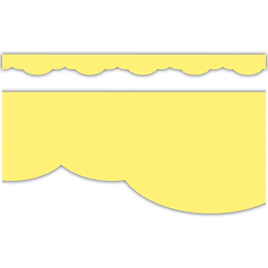 Lemon Yellow Fancy Scallops Border Trim