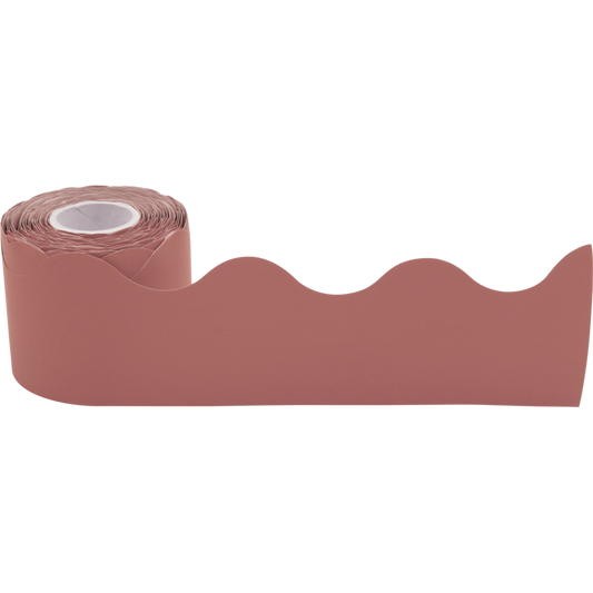 Deep Rose Scalloped Rolled Border Trim - 50'