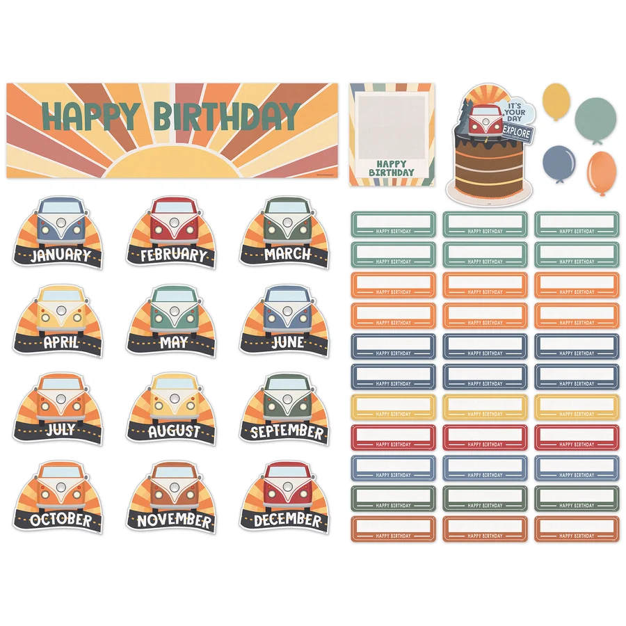 Moving Mountains Road Trip Happy Birthday Mini Bulletin Board