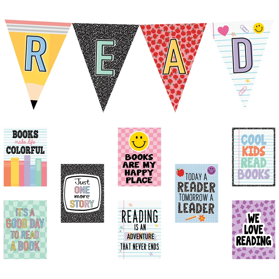 Cool for School Read Pennants Bulletin Board