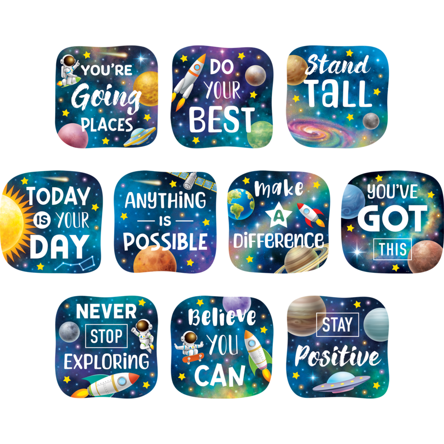Outer Space Crew Positive Sayings Accents