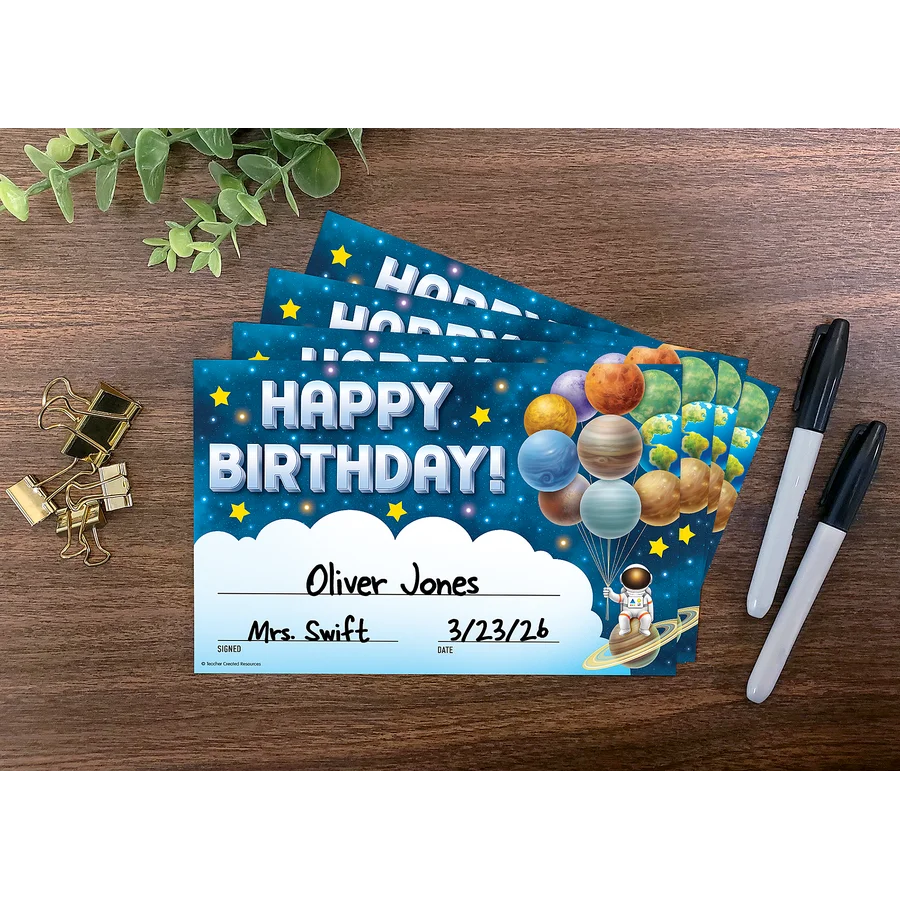 Outer Space Crew Happy Birthday Awards