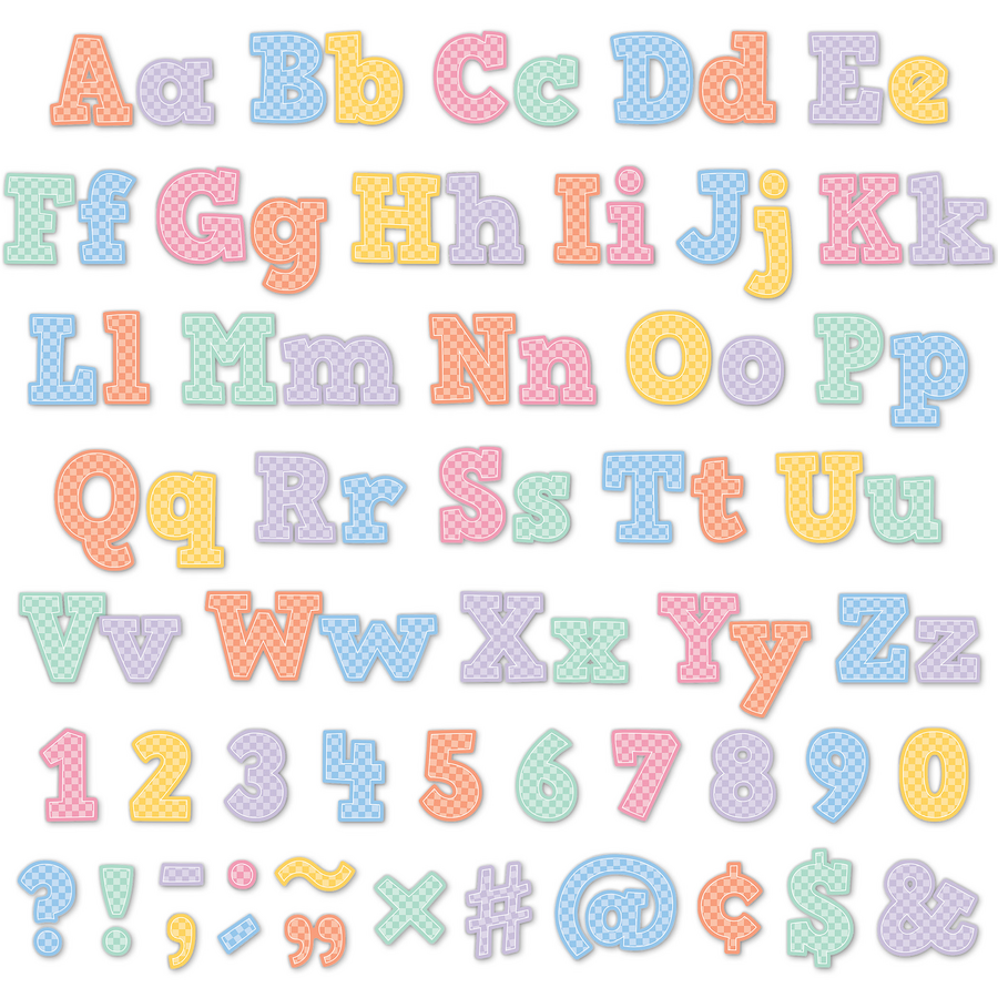 Cool for School Checkers 4" Bold Block Letters Combo Pack