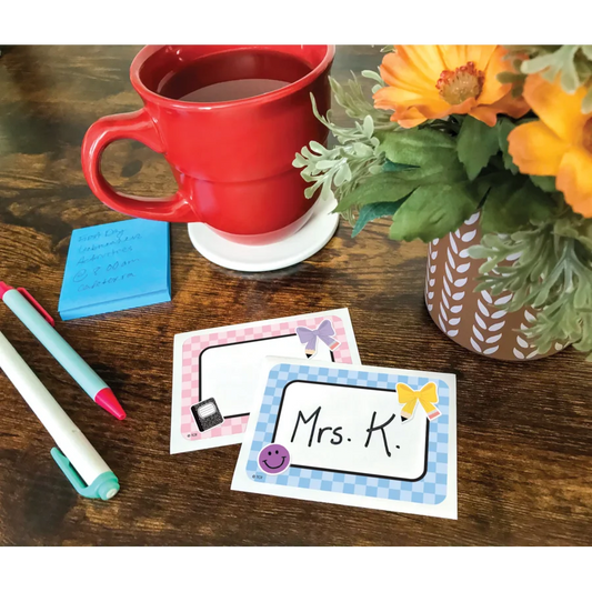 Cool for School Checkers Name Tags/Labels - Multi-Pack
