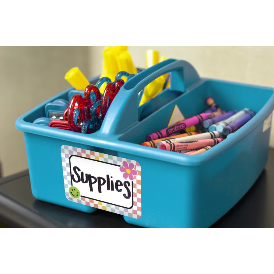 Cool for School Checkers Name Tags/Labels - Multi-Pack