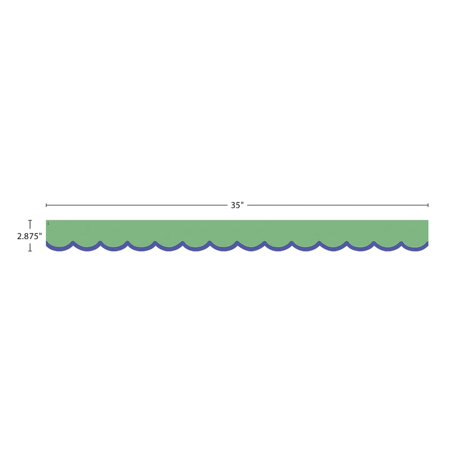Color Crush Green with Blue Scallops Die-Cut Border Trim