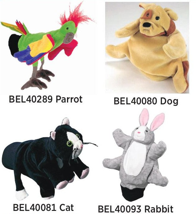 Marionnettes à main - Animaux de compagnie - Lot de 4
