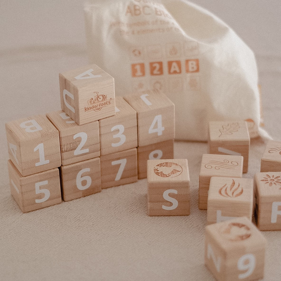 ABC Blocks With Numbers - Bamboo