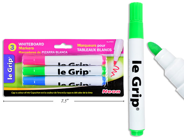3 Pack Neon Whiteboard Markers