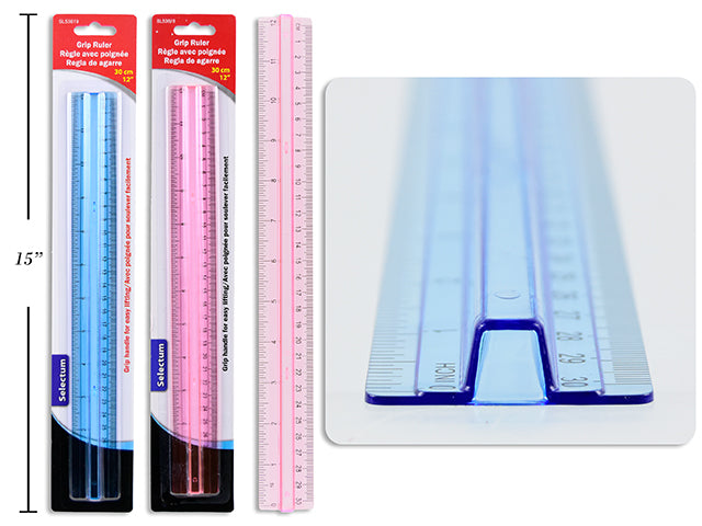 Clear Grip 30cm/12" Ruler