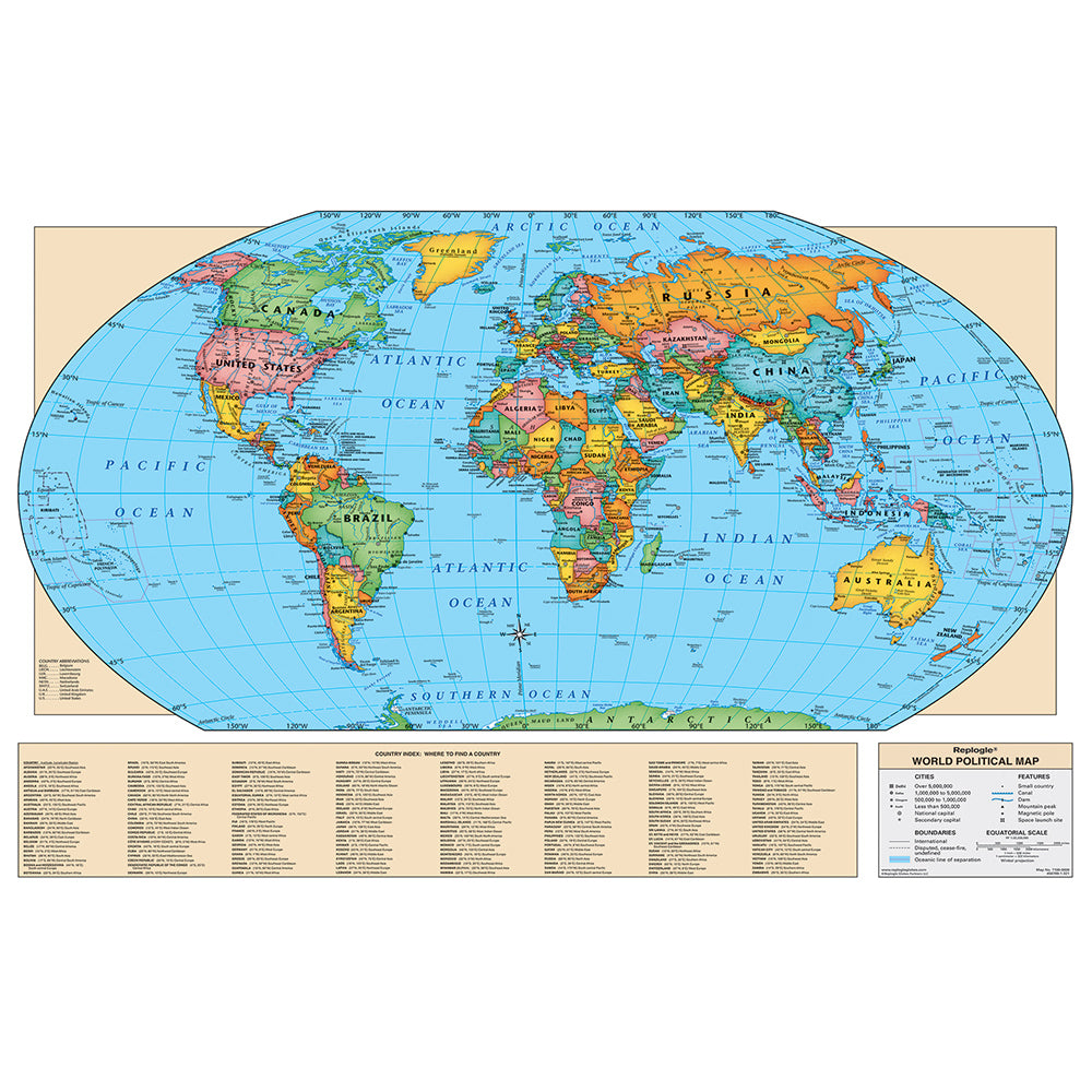 World Map – 4 Ft. Laminated