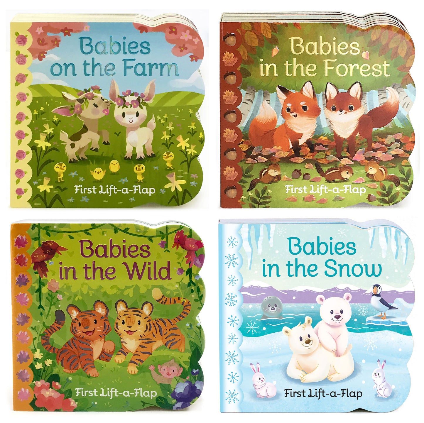 Animal Babies: Lift A Flap Series- Set of 4 Books