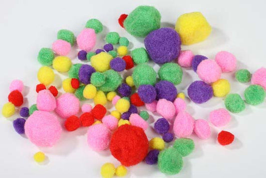 Assorted Coloured Pom Poms