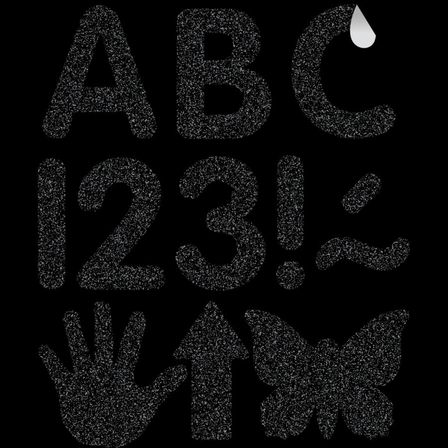 Black Glitz 2" Classic Self-Adhesive Letters Uppercase