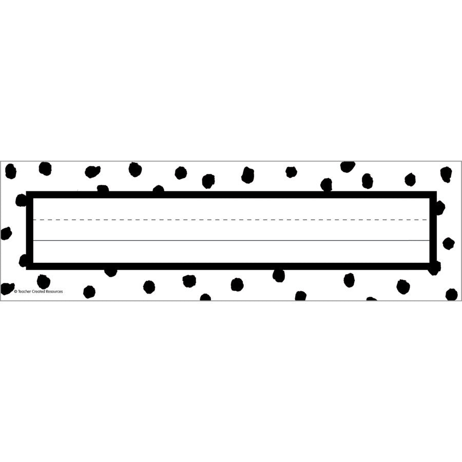 Black Painted Dots on White Flat Name Plates