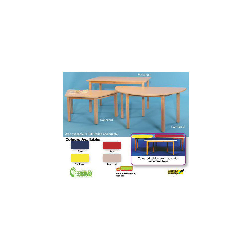 Tables avec pieds en bois - Trapèze (60x120 cm), pieds 66 cm