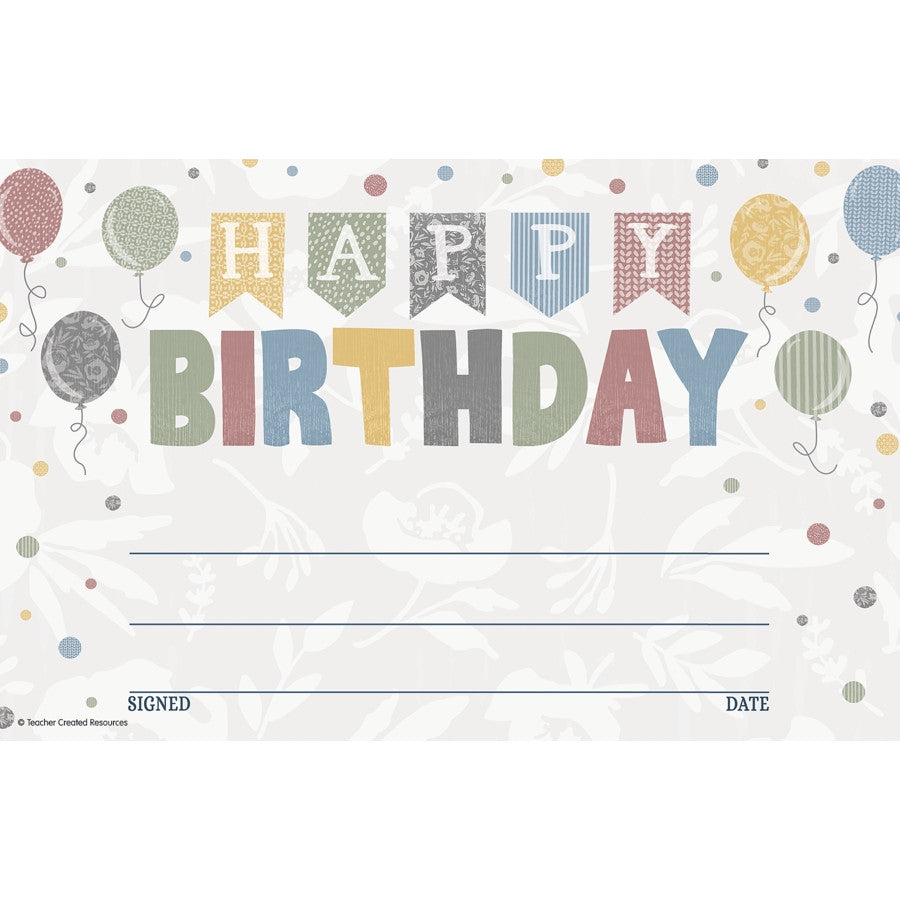 Classroom Cottage Happy Birthday Award