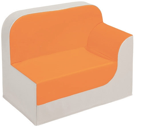 Club Arm Chair With Left Arm - Orange/Ivory