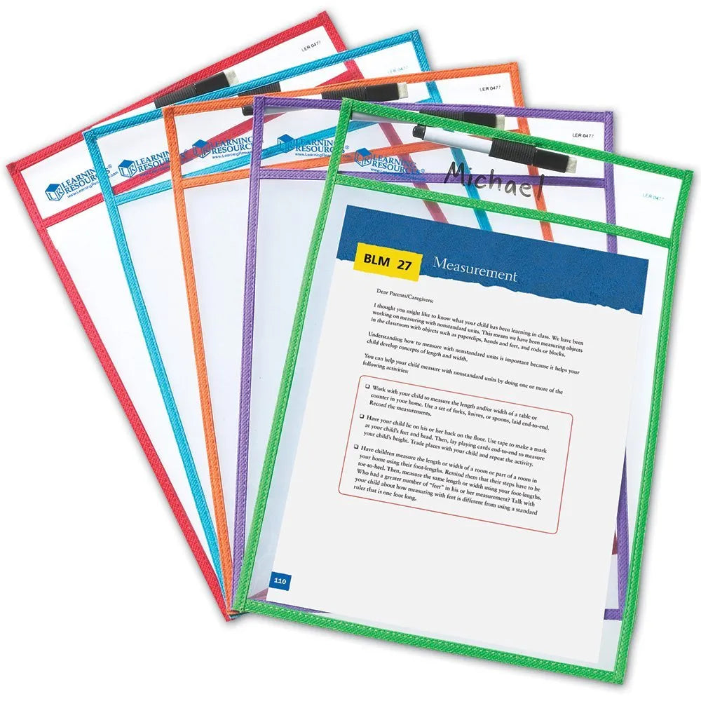 Write & Wipe Pockets, Set of 5