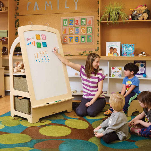 Seoras Birch Teaching Easel with Softouch Storage Bins