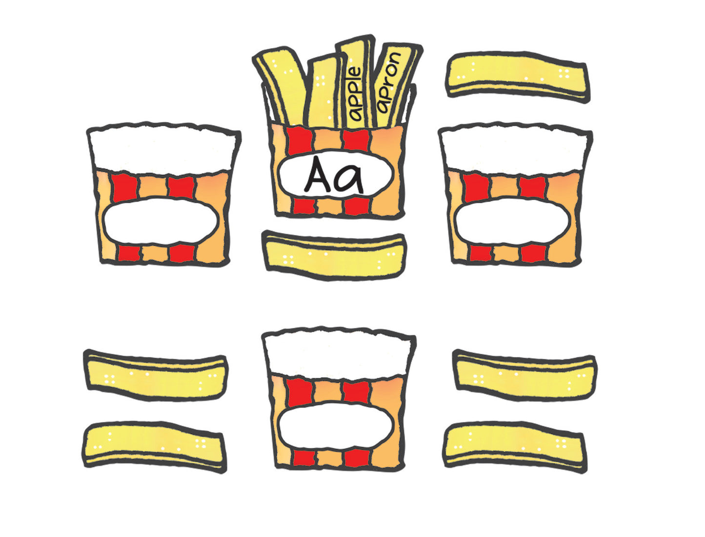 French Fry Set Mini Bulletin Board Set