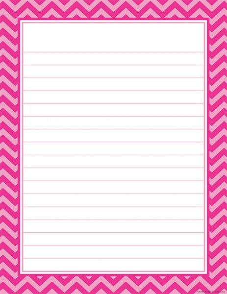 Hot Pink Chevron Lined Chart