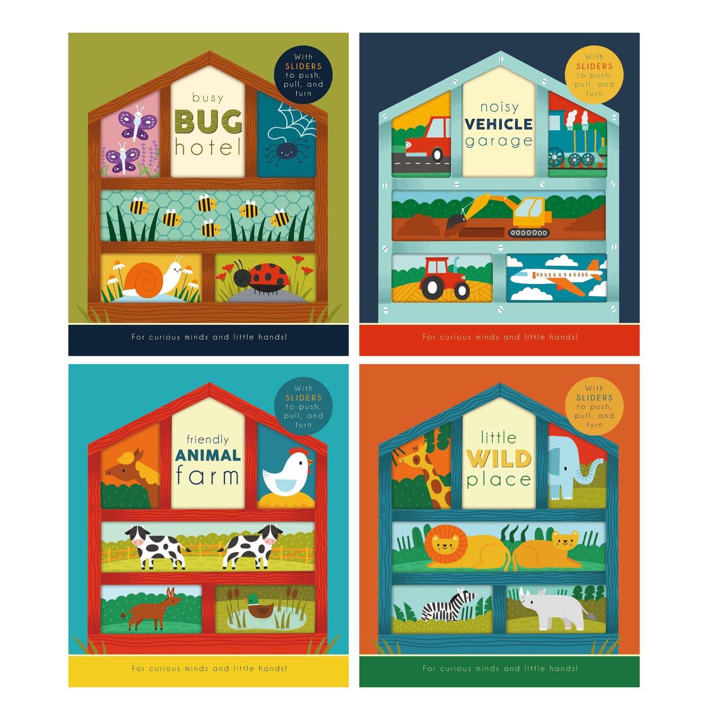 Livres cartonnés interactifs - Lot de 4 livres