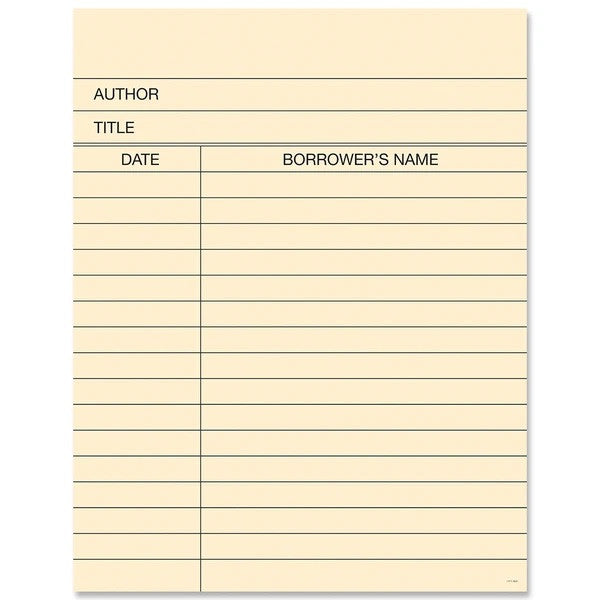 Library Card Charts with a Purpose – Sonsuh Educational Supplies Inc.