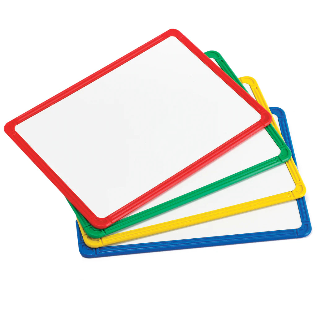 Magnetic Framed Plastic Whiteboards - Set of 4